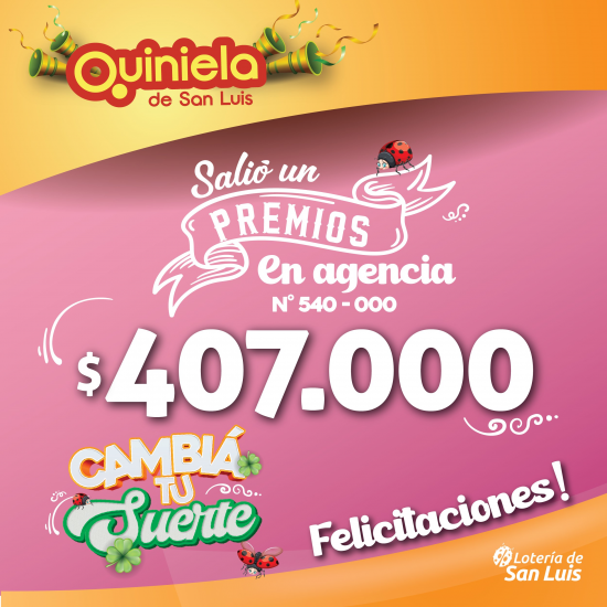 ¡Salió un premio de Quiniela en San Luis!